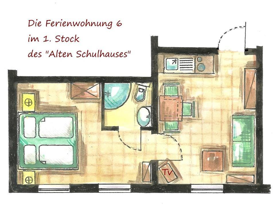 Altes Schulhaus Apartman Bad Schwartau Szoba fotó